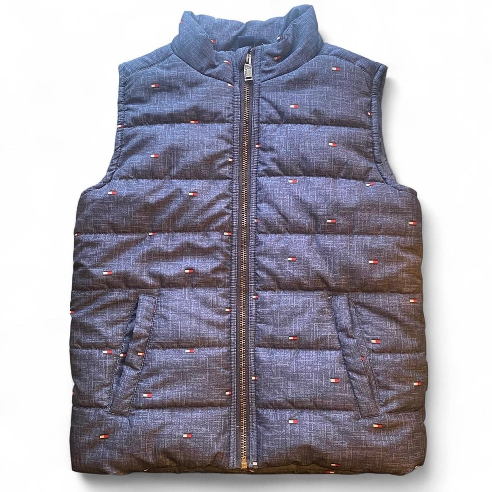 Tommy Hilfiger Kids Denim-Look Puffer Logo Vest